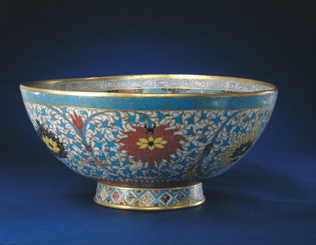 图片[1]-Xuande style filigree enamel lotus bowl-China Archive